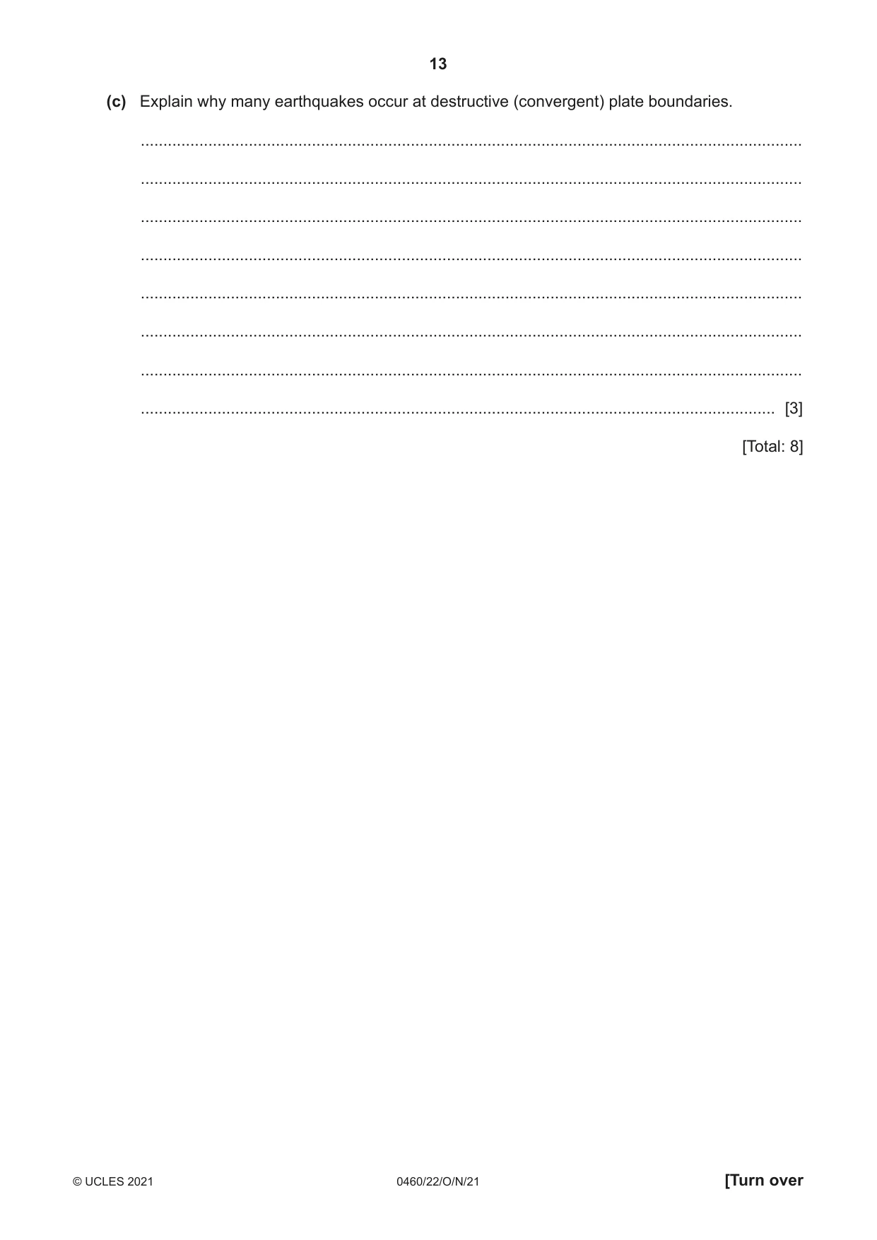 Cambridge IGCSE Geography 0460 2021 Oct/Nov Paper 2 · Variant 2 question paper, page 13 of 24