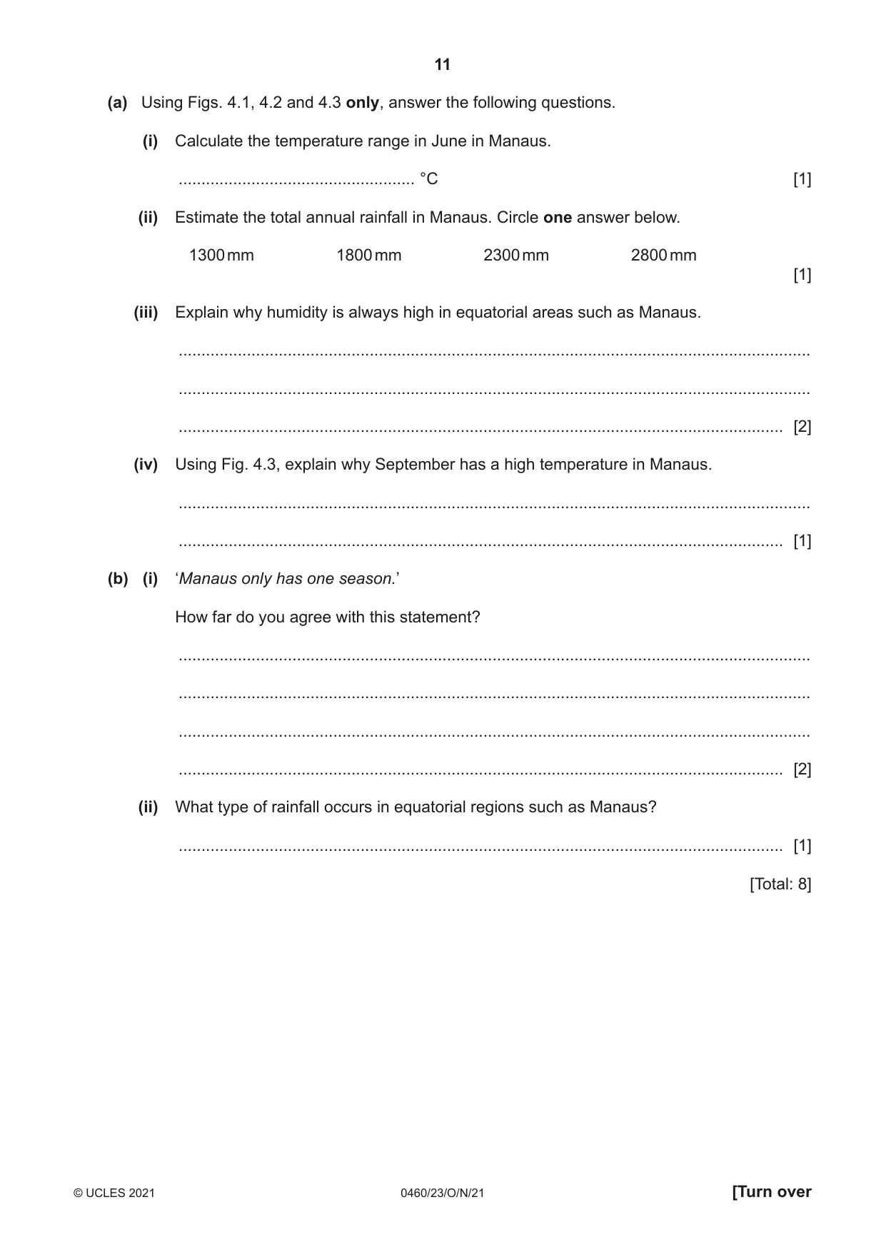 Cambridge IGCSE Geography 0460 2021 Oct/Nov Paper 2 · Variant 3 question paper, page 11 of 20