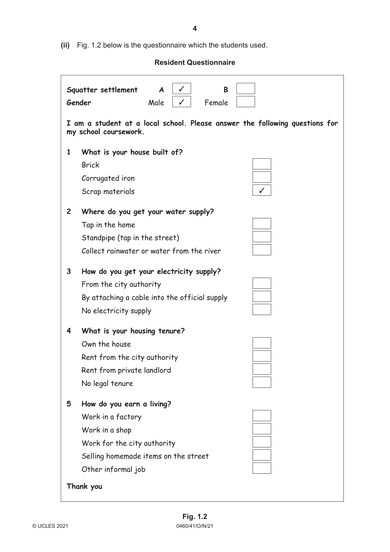 Cambridge IGCSE Geography 0460 2021 Oct/Nov Paper 4 · Variant 1 question paper, page 4 of 20