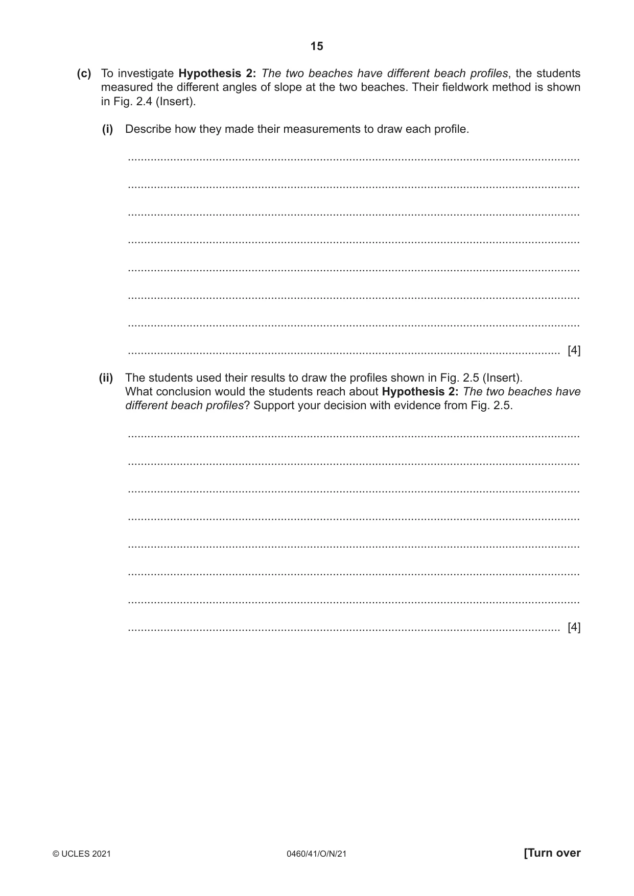 Cambridge IGCSE Geography 0460 2021 Oct/Nov Paper 4 · Variant 1 question paper, page 15 of 20