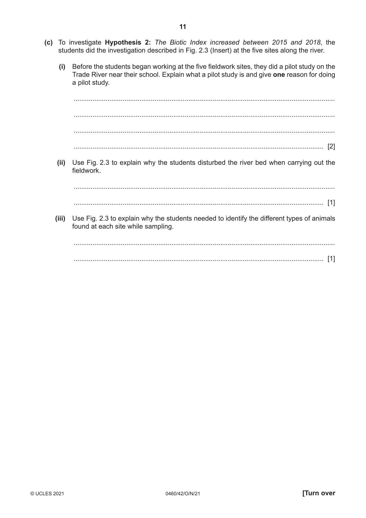 Cambridge IGCSE Geography 0460 2021 Oct/Nov Paper 4 · Variant 2 question paper, page 11 of 20