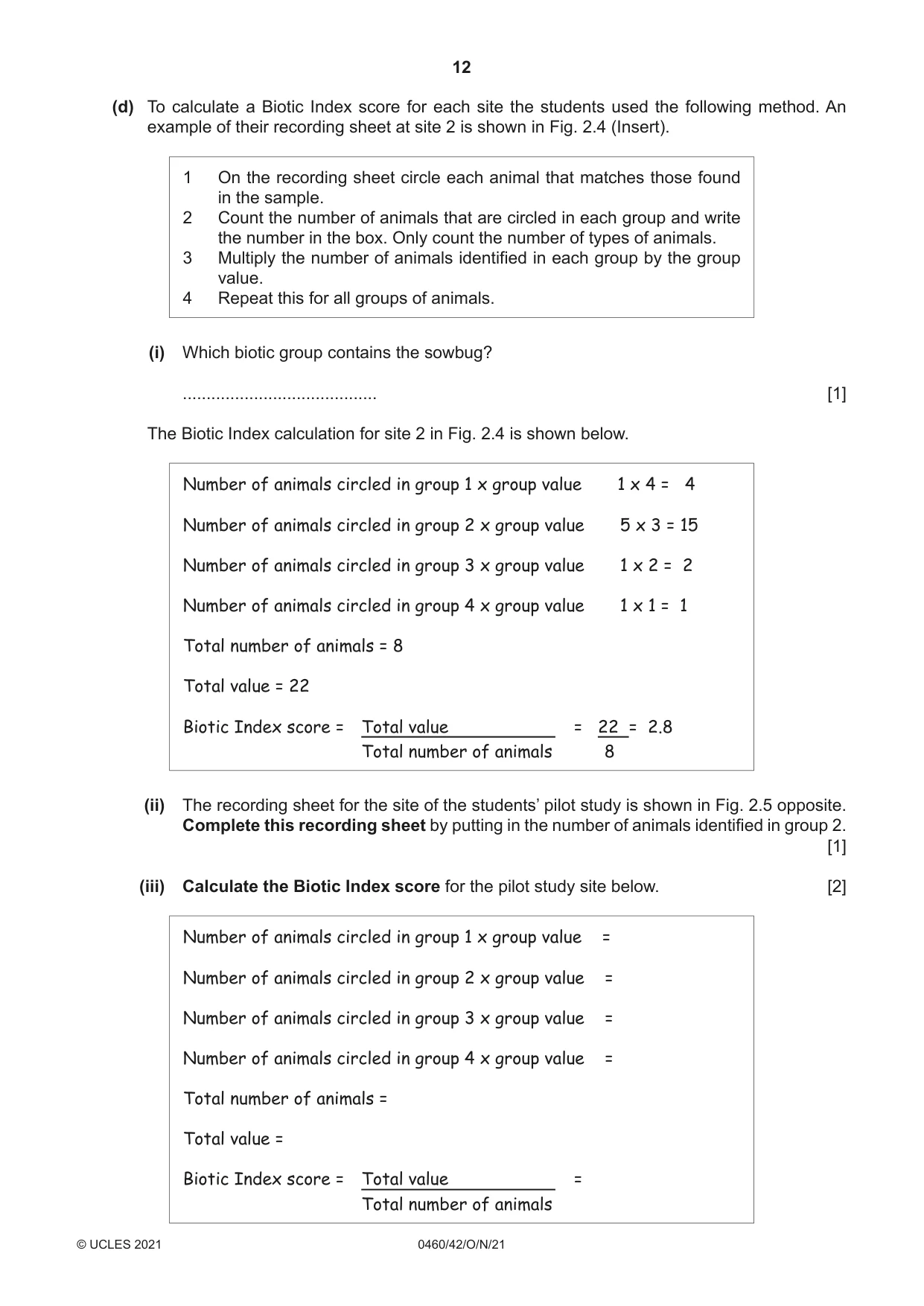 Cambridge IGCSE Geography 0460 2021 Oct/Nov Paper 4 · Variant 2 question paper, page 12 of 20