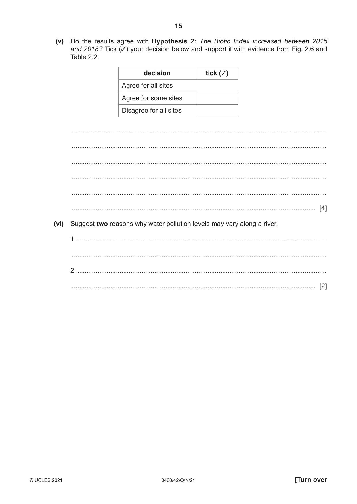 Cambridge IGCSE Geography 0460 2021 Oct/Nov Paper 4 · Variant 2 question paper, page 15 of 20