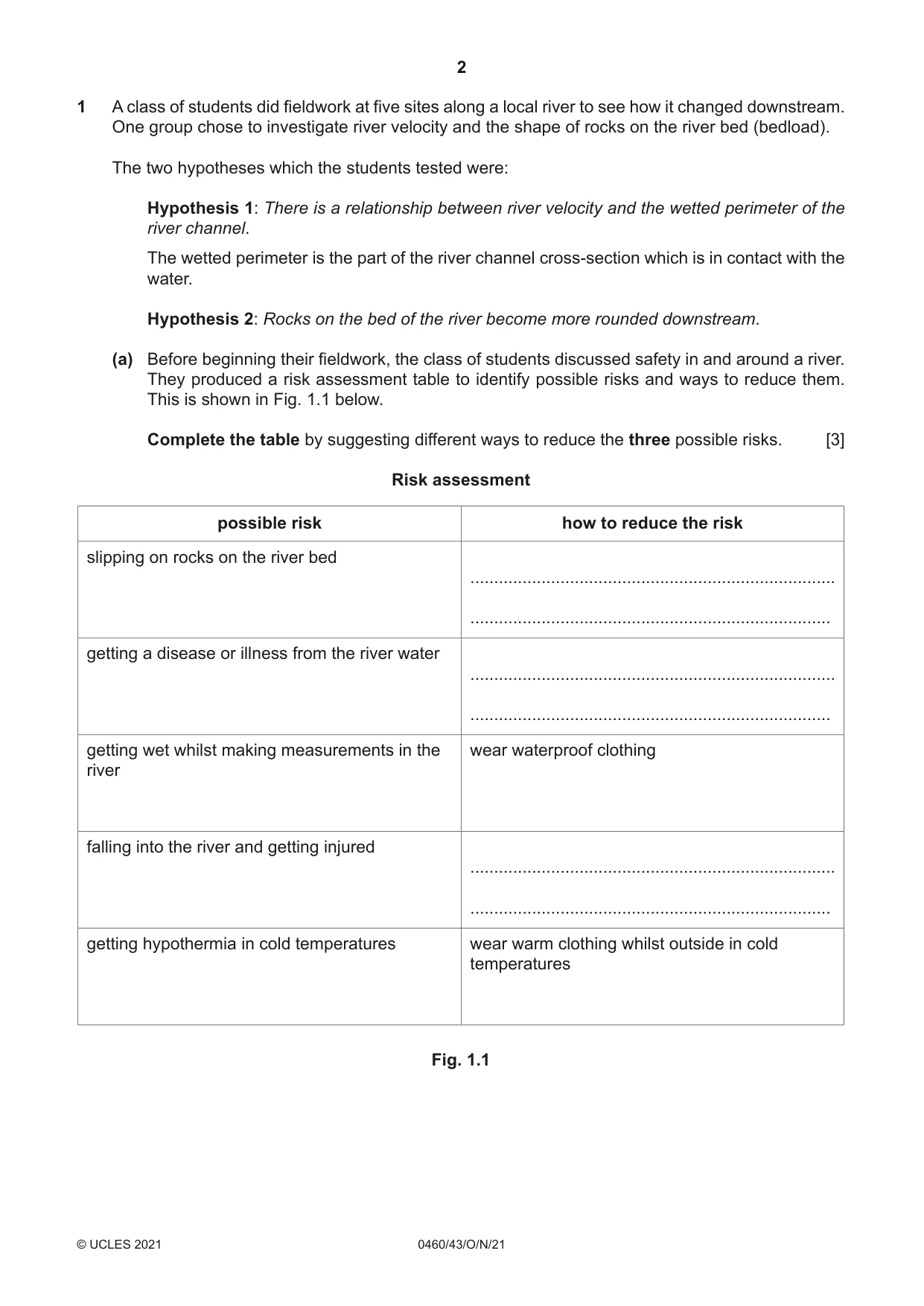 Cambridge IGCSE Geography 0460 2021 Oct/Nov Paper 4 · Variant 3 question paper, page 2 of 16