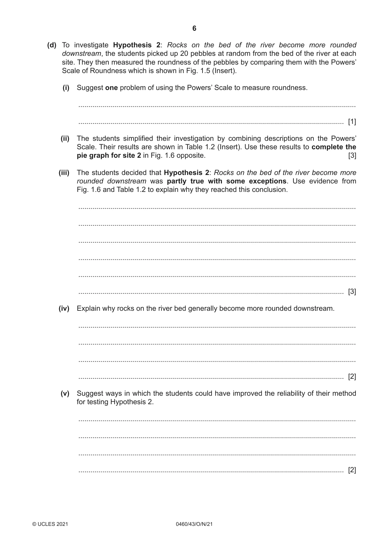 Cambridge IGCSE Geography 0460 2021 Oct/Nov Paper 4 · Variant 3 question paper, page 6 of 16