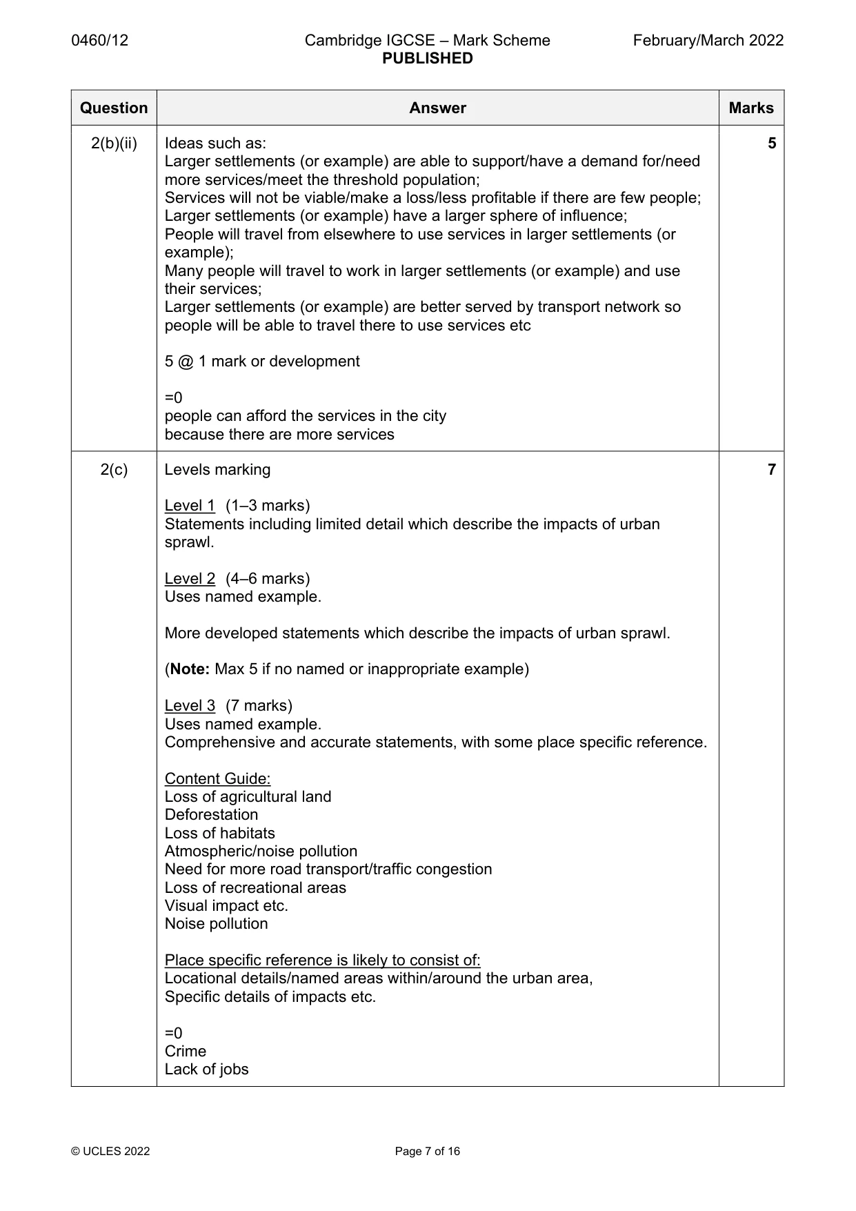 Mark scheme, page 7 of 16