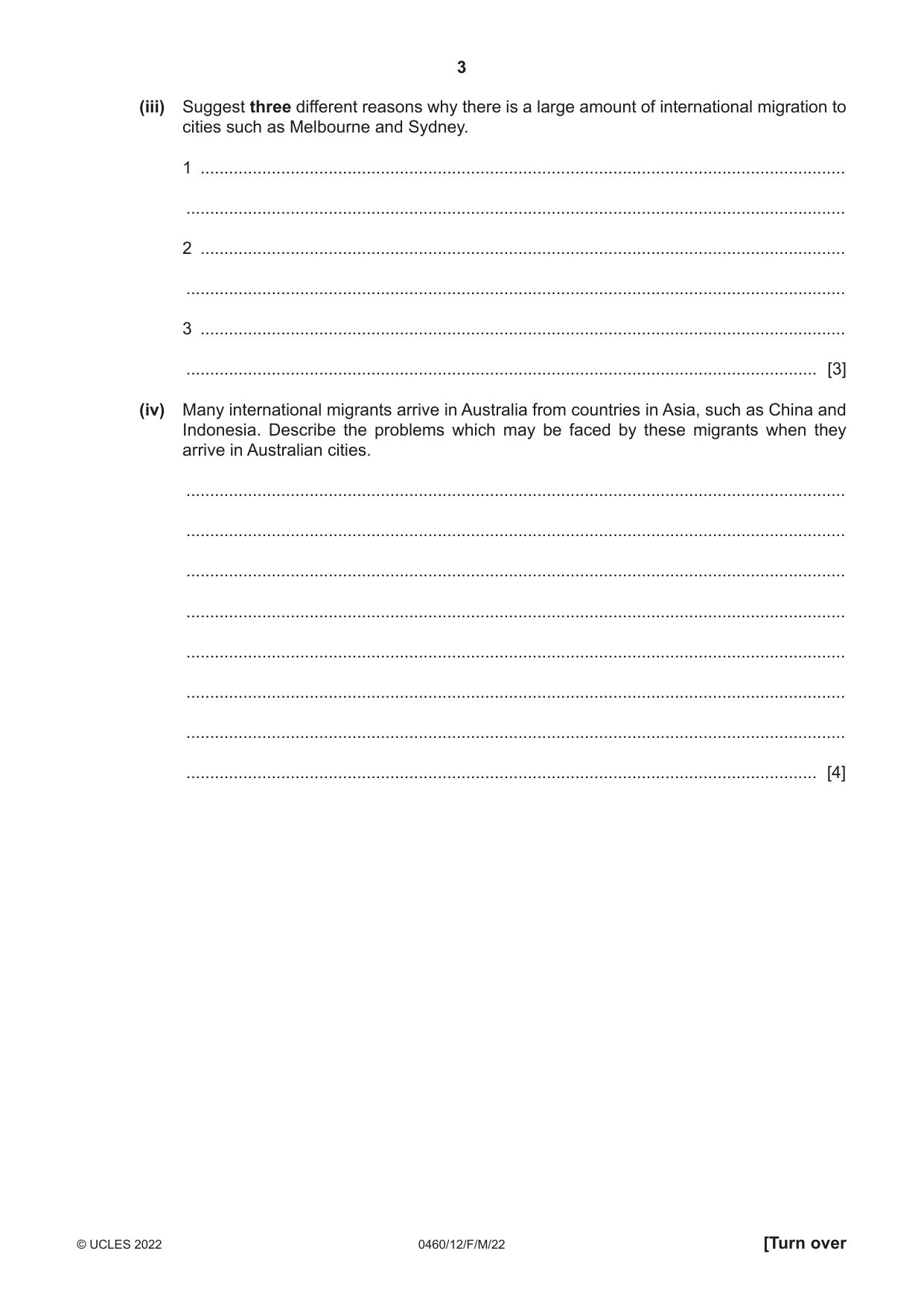 Cambridge IGCSE Geography 0460 2022 Feb/March Paper 1 · Variant 2 question paper, page 3 of 28