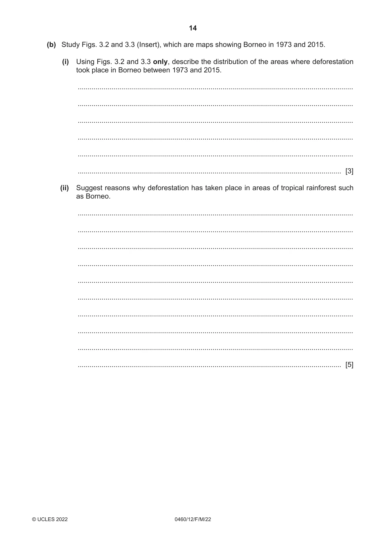 Cambridge IGCSE Geography 0460 2022 Feb/March Paper 1 · Variant 2 question paper, page 14 of 28