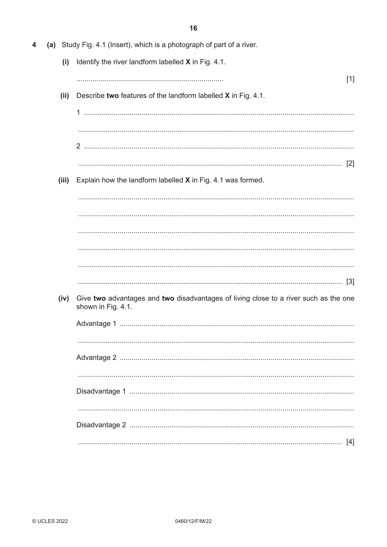 Cambridge IGCSE Geography 0460 2022 Feb/March Paper 1 · Variant 2 question paper, page 16 of 28