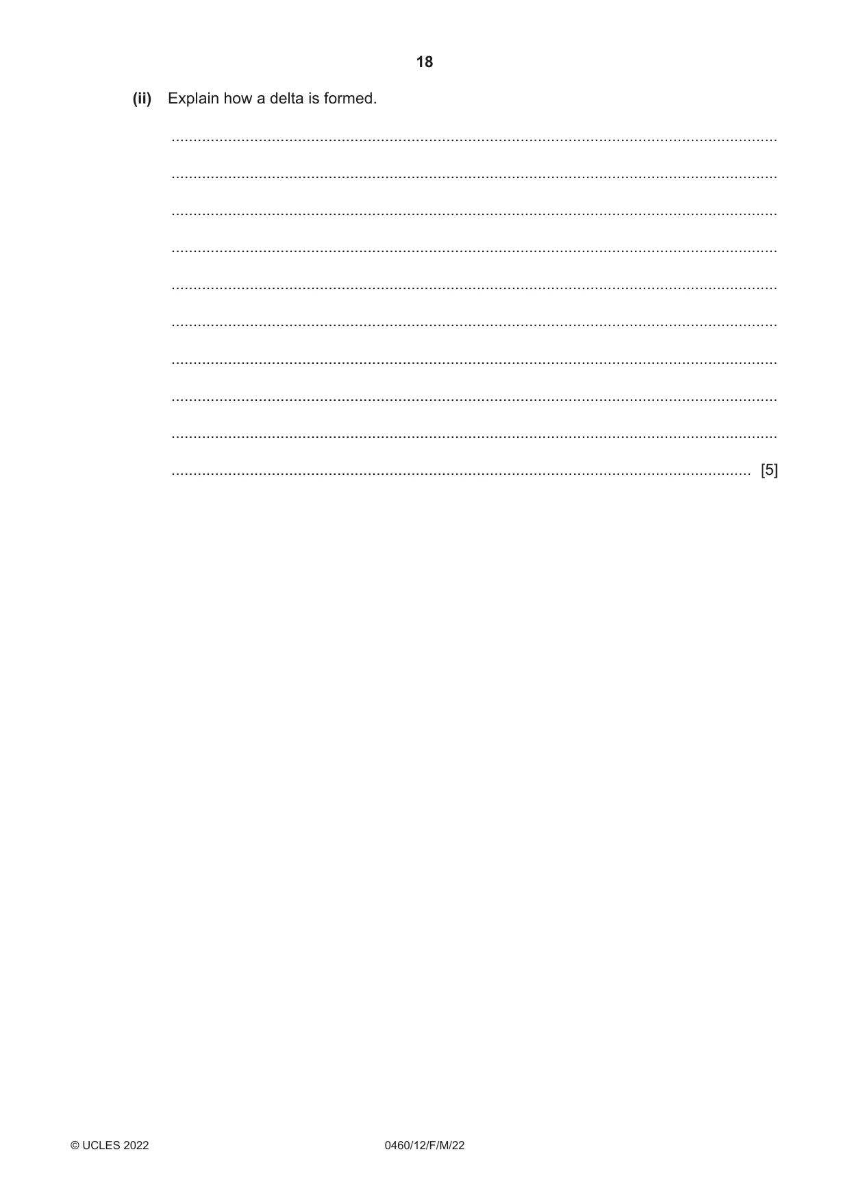 Cambridge IGCSE Geography 0460 2022 Feb/March Paper 1 · Variant 2 question paper, page 18 of 28