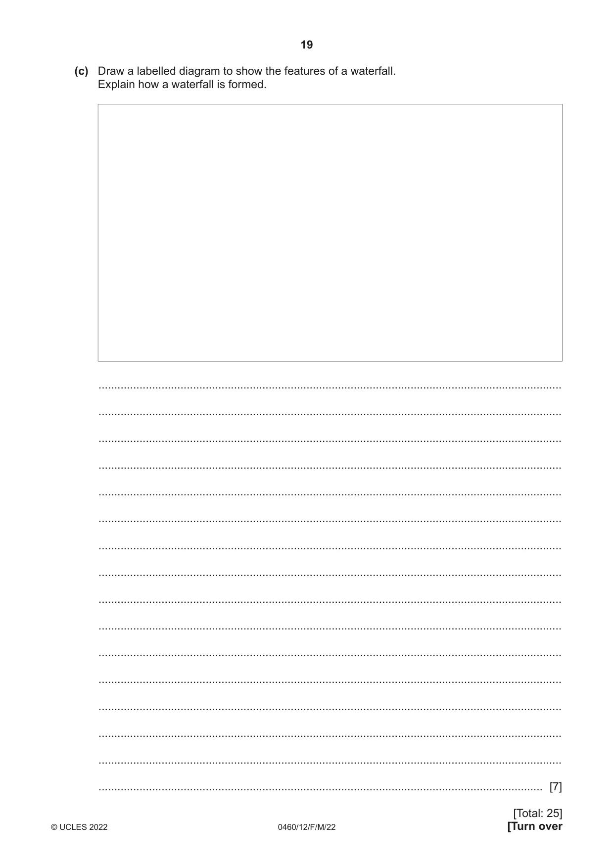 Cambridge IGCSE Geography 0460 2022 Feb/March Paper 1 · Variant 2 question paper, page 19 of 28