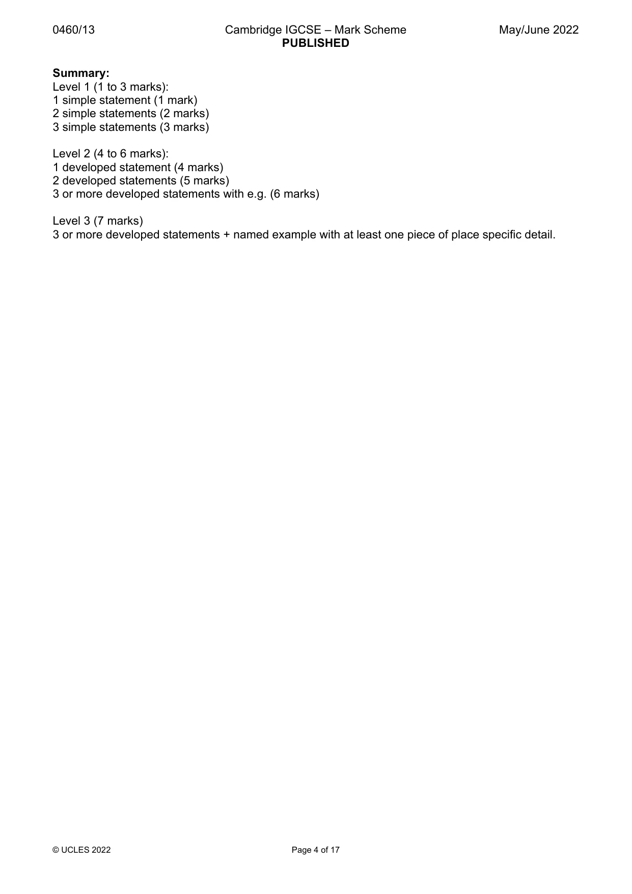 Mark scheme, page 4 of 17