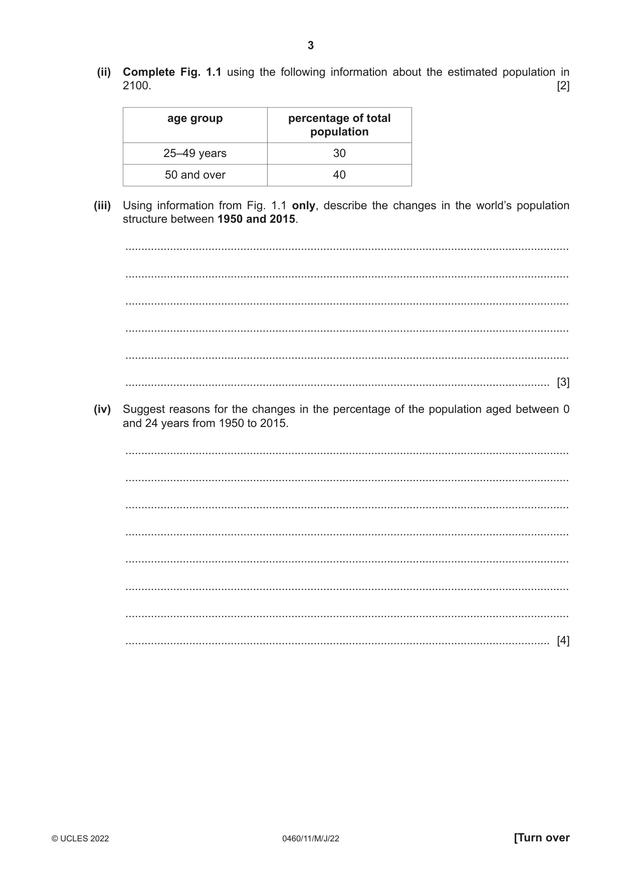 Cambridge IGCSE Geography 0460 2022 May/June Paper 1 · Variant 1 question paper, page 3 of 28