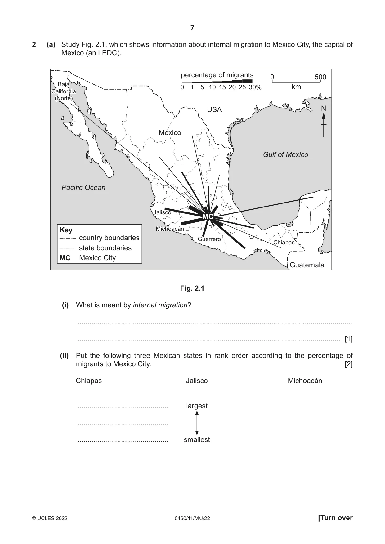 Cambridge IGCSE Geography 0460 2022 May/June Paper 1 · Variant 1 question paper, page 7 of 28