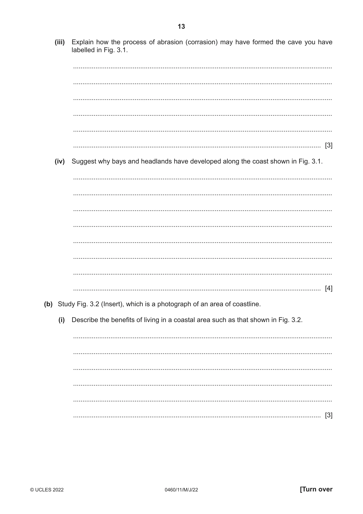 Cambridge IGCSE Geography 0460 2022 May/June Paper 1 · Variant 1 question paper, page 13 of 28