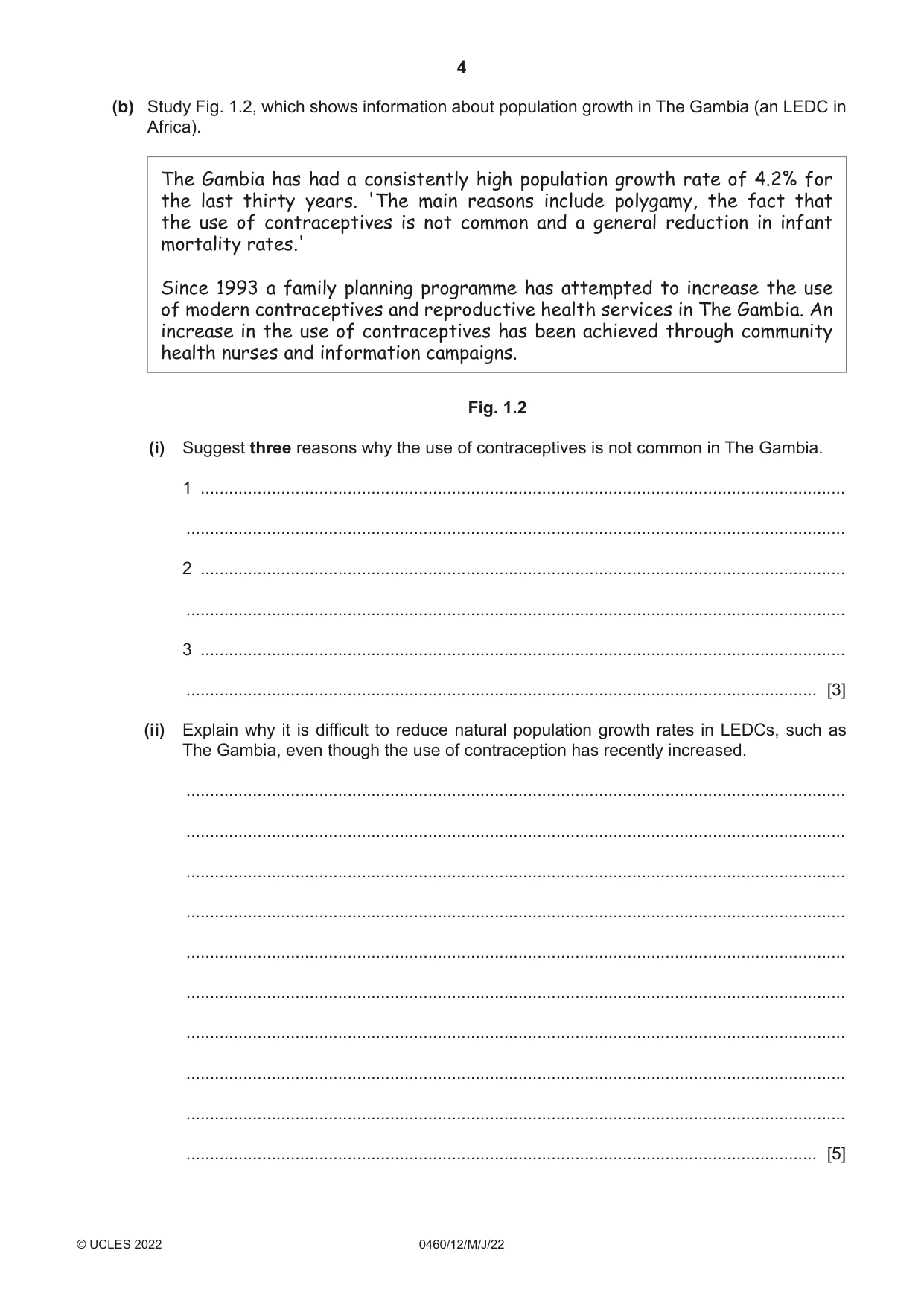 Cambridge IGCSE Geography 0460 2022 May/June Paper 1 · Variant 2 question paper, page 4 of 24