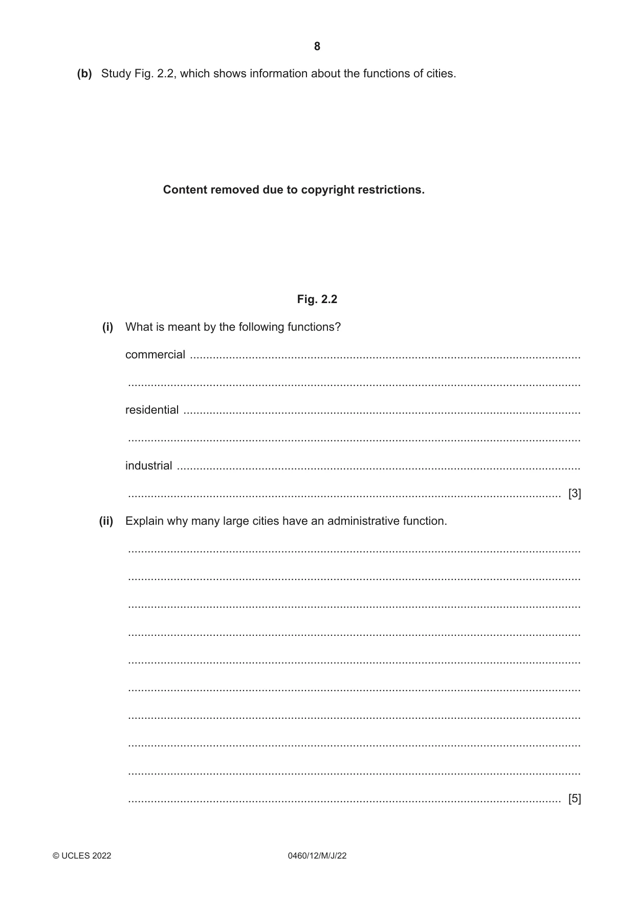 Cambridge IGCSE Geography 0460 2022 May/June Paper 1 · Variant 2 question paper, page 8 of 24