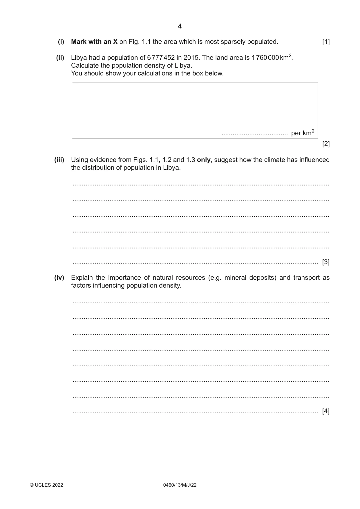 Cambridge IGCSE Geography 0460 2022 May/June Paper 1 · Variant 3 question paper, page 4 of 32