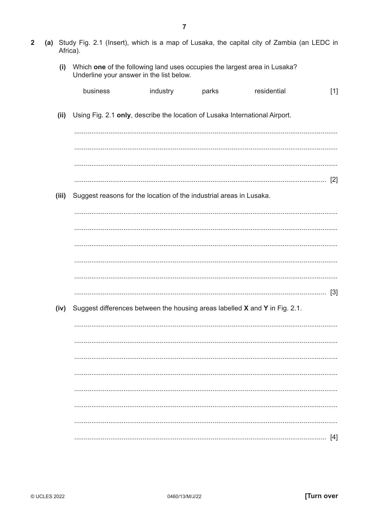 Cambridge IGCSE Geography 0460 2022 May/June Paper 1 · Variant 3 question paper, page 7 of 32