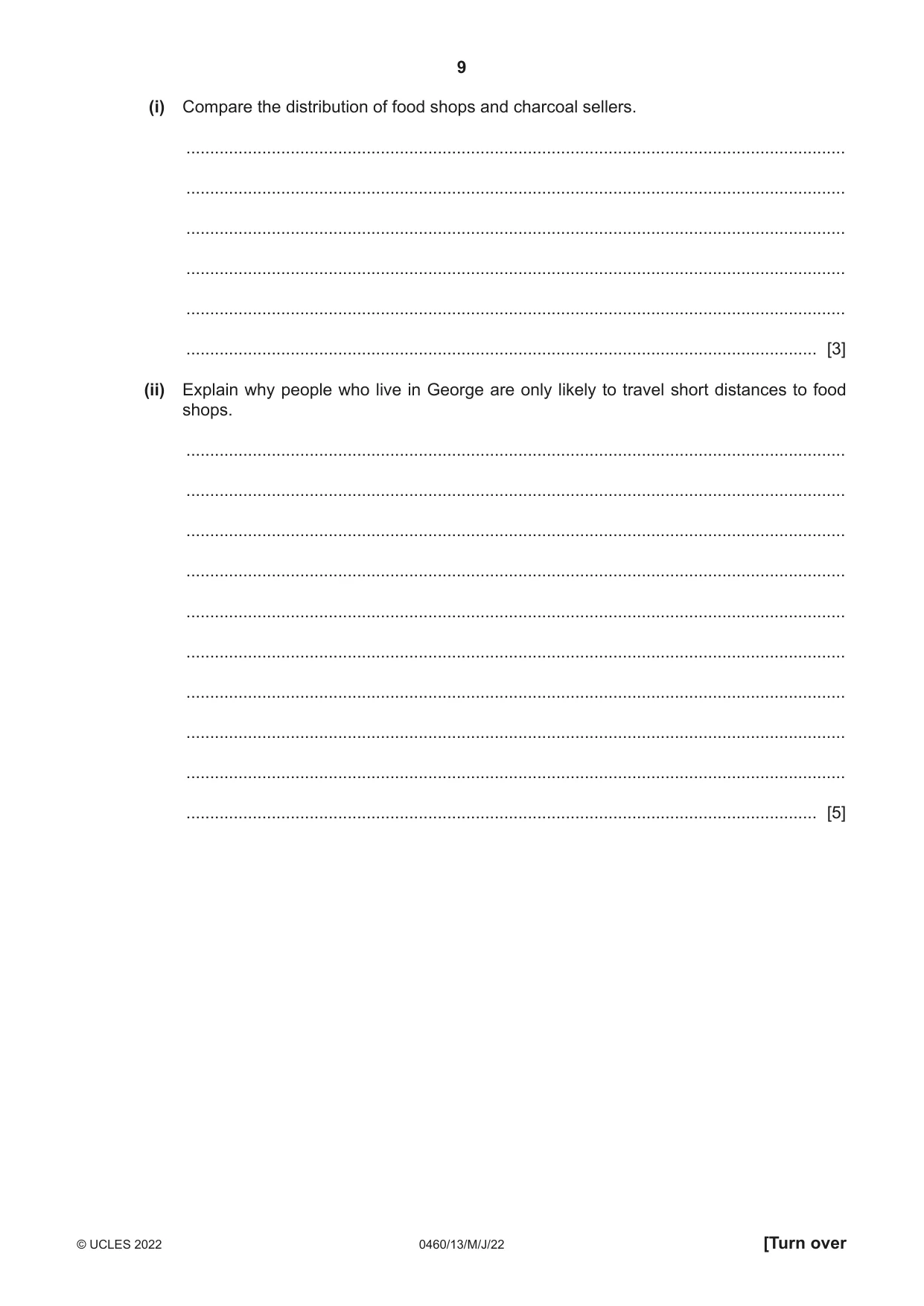 Cambridge IGCSE Geography 0460 2022 May/June Paper 1 · Variant 3 question paper, page 9 of 32