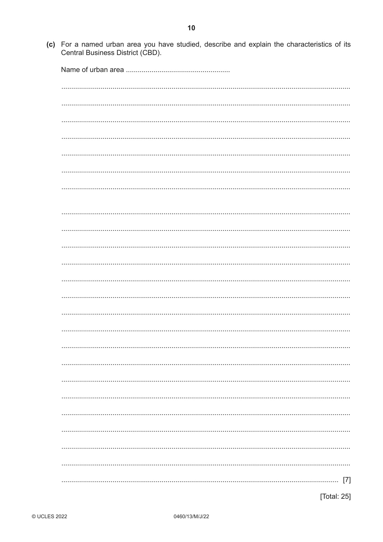 Cambridge IGCSE Geography 0460 2022 May/June Paper 1 · Variant 3 question paper, page 10 of 32