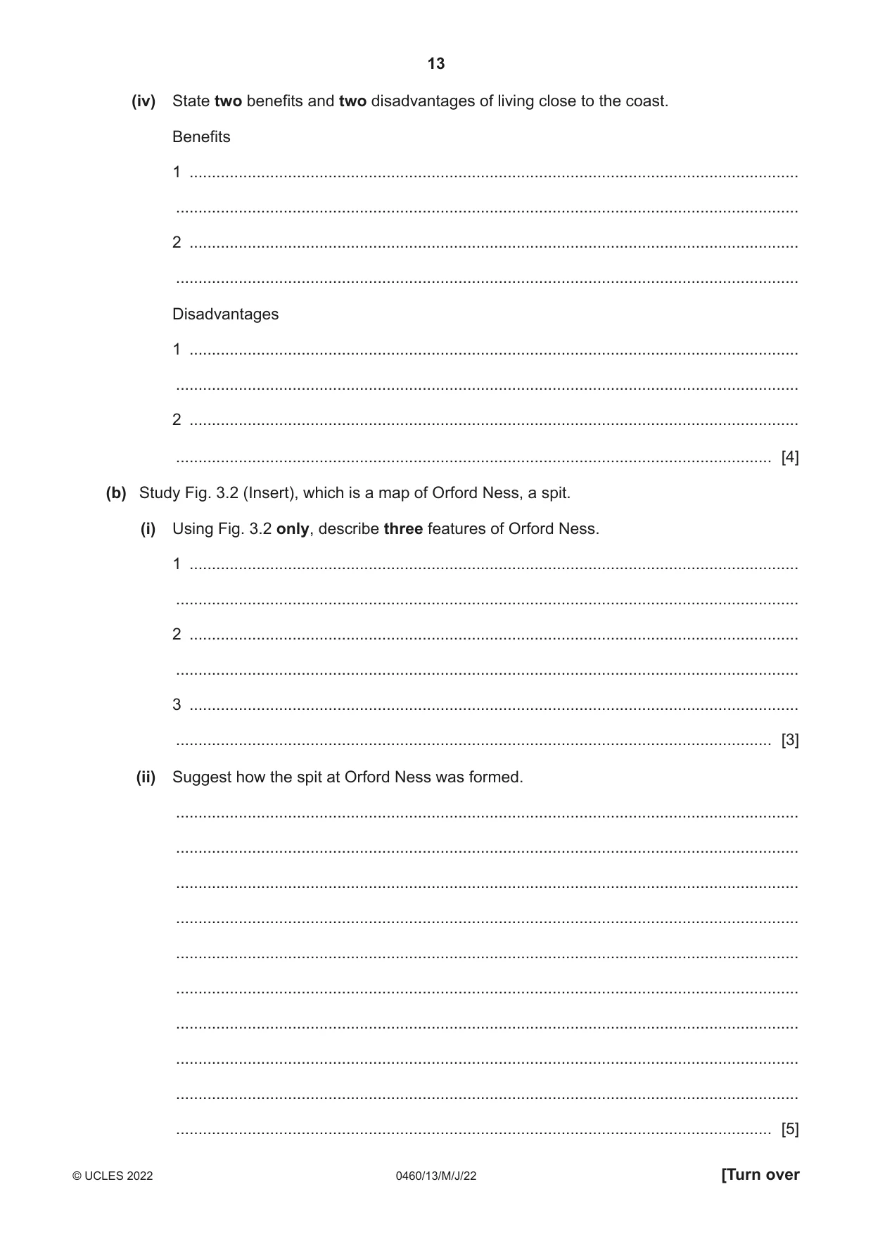 Cambridge IGCSE Geography 0460 2022 May/June Paper 1 · Variant 3 question paper, page 13 of 32