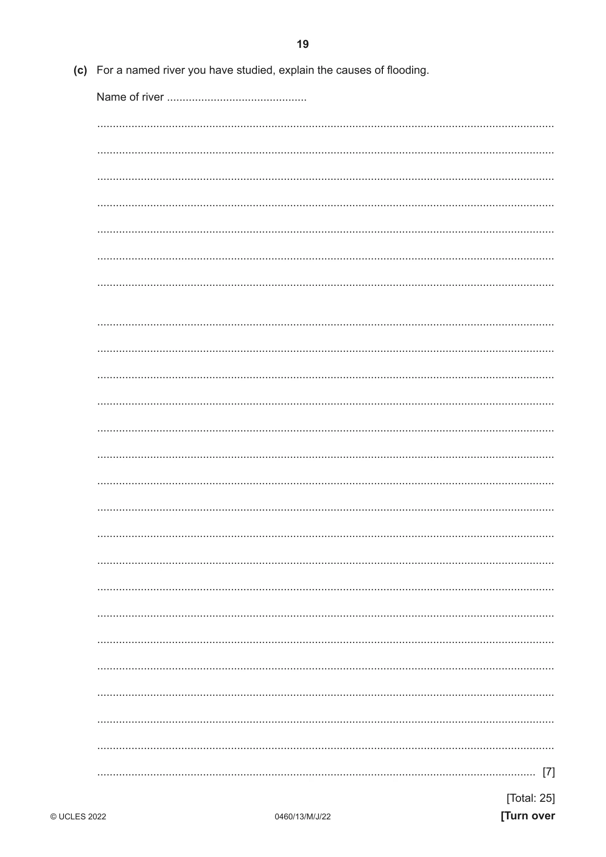 Cambridge IGCSE Geography 0460 2022 May/June Paper 1 · Variant 3 question paper, page 19 of 32