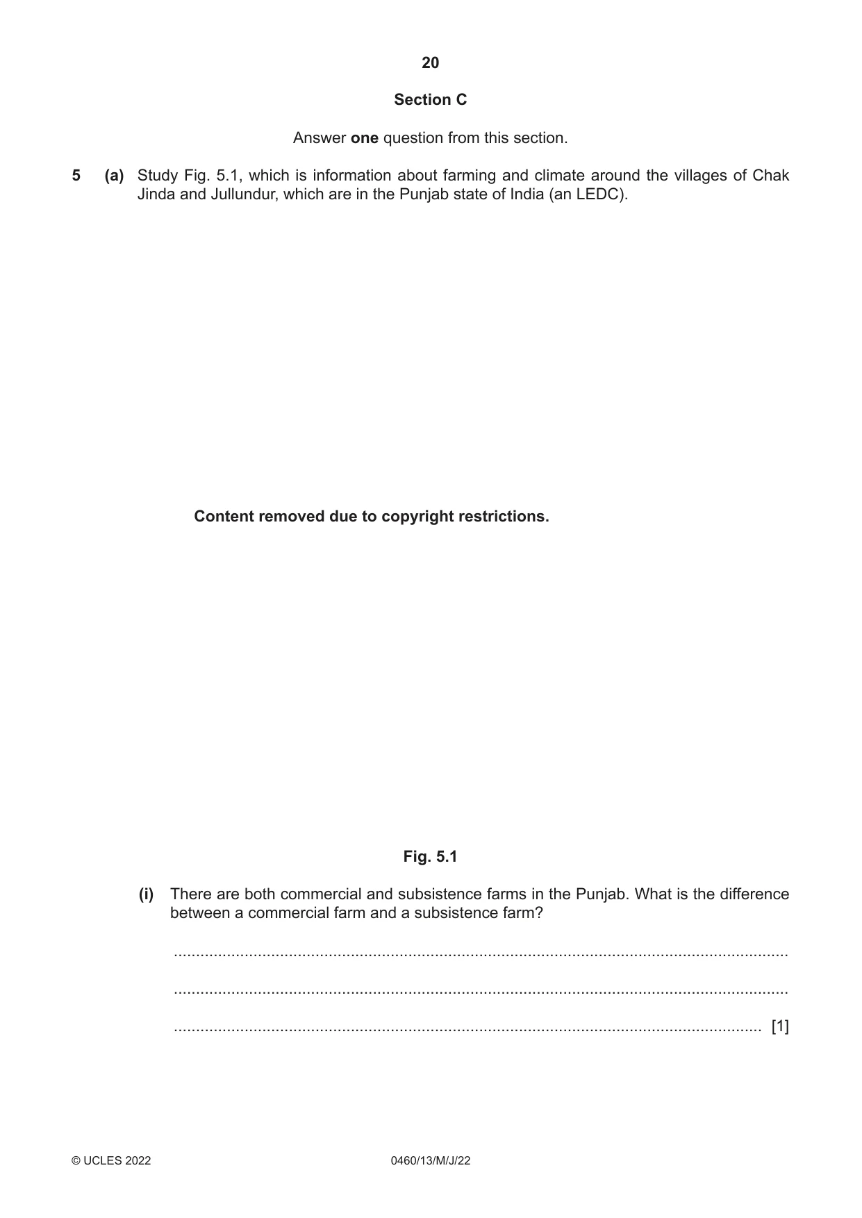Cambridge IGCSE Geography 0460 2022 May/June Paper 1 · Variant 3 question paper, page 20 of 32
