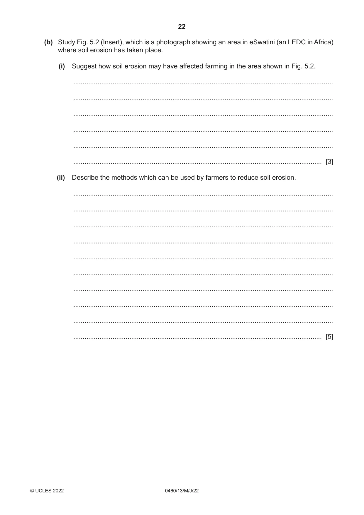 Cambridge IGCSE Geography 0460 2022 May/June Paper 1 · Variant 3 question paper, page 22 of 32