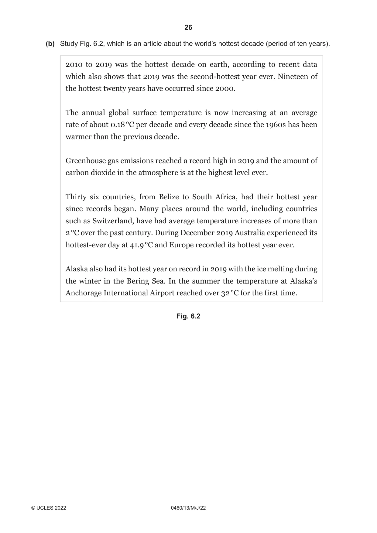 Cambridge IGCSE Geography 0460 2022 May/June Paper 1 · Variant 3 question paper, page 26 of 32