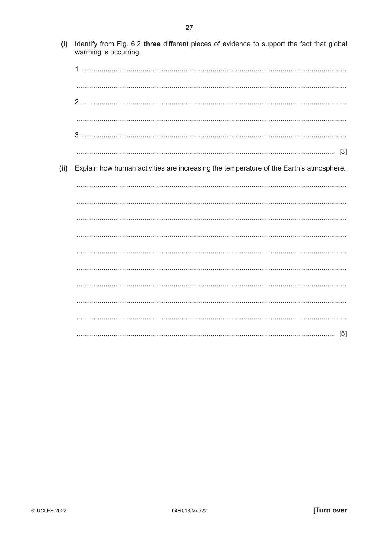 Cambridge IGCSE Geography 0460 2022 May/June Paper 1 · Variant 3 question paper, page 27 of 32
