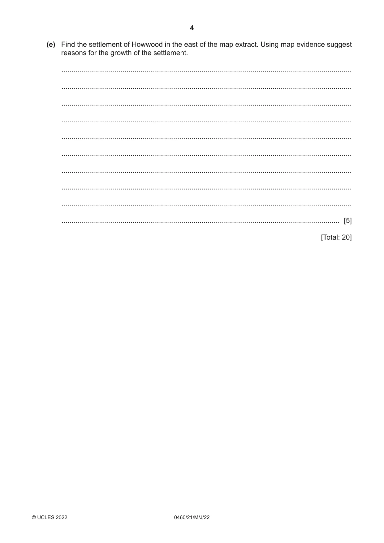 Cambridge IGCSE Geography 0460 2022 May/June Paper 2 · Variant 1 question paper, page 4 of 16