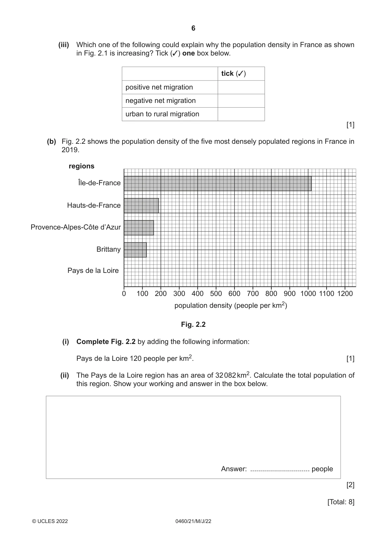 Cambridge IGCSE Geography 0460 2022 May/June Paper 2 · Variant 1 question paper, page 6 of 16