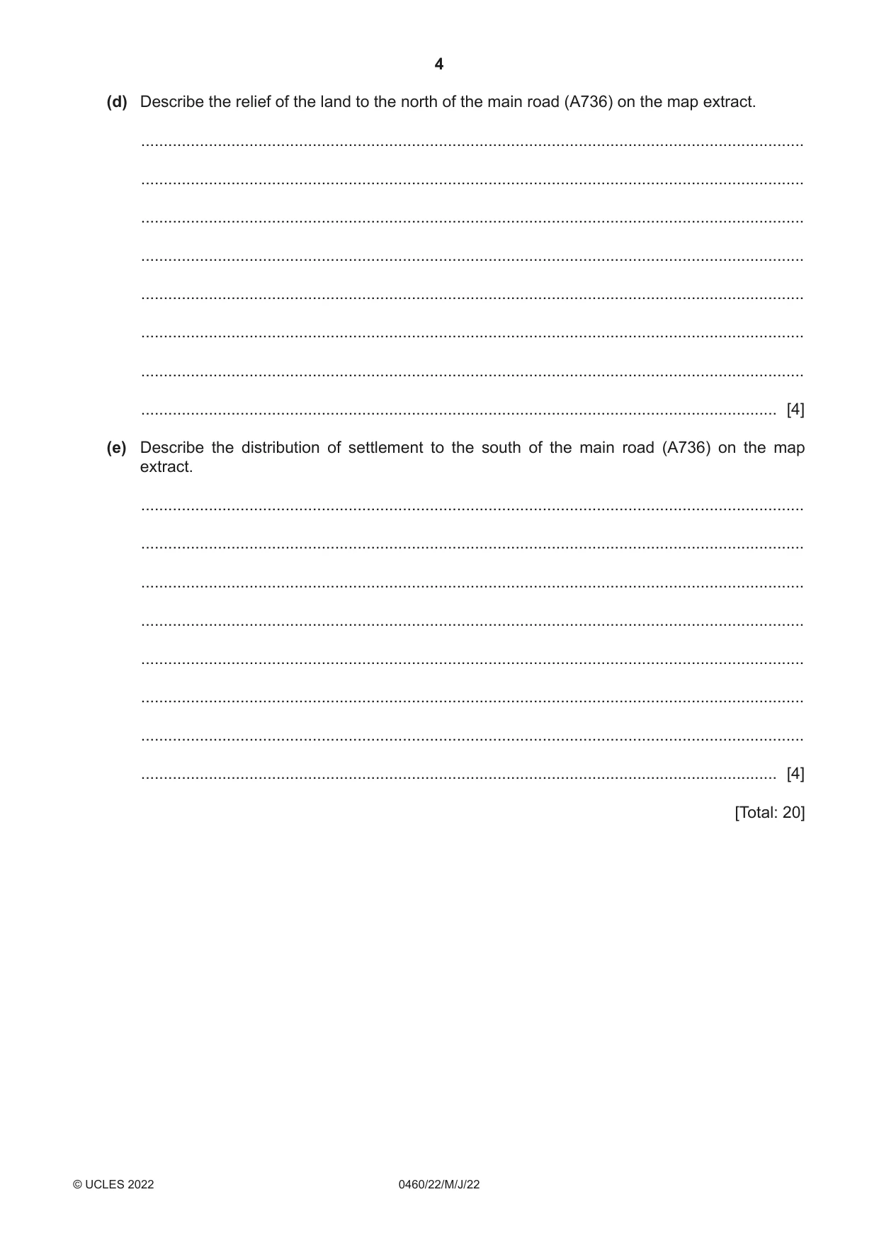 Cambridge IGCSE Geography 0460 2022 May/June Paper 2 · Variant 2 question paper, page 4 of 20