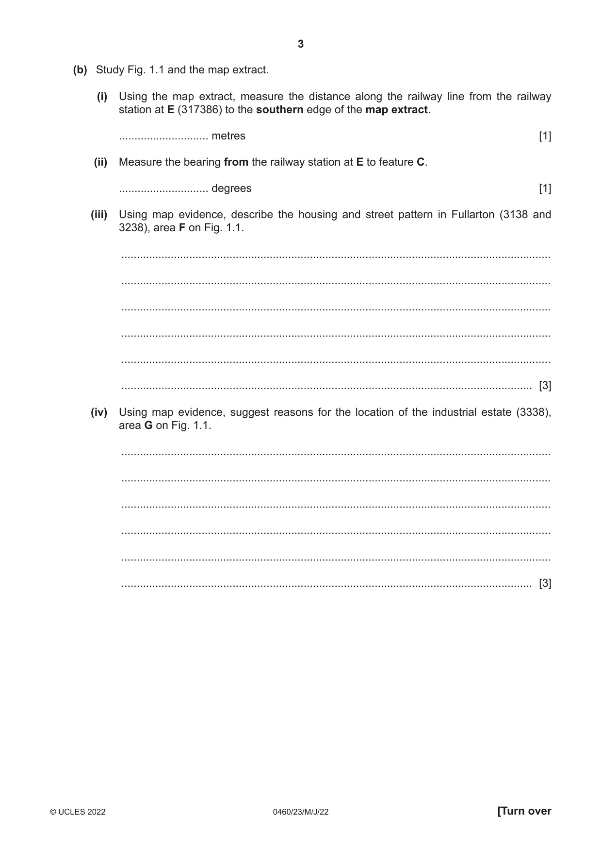 Cambridge IGCSE Geography 0460 2022 May/June Paper 2 · Variant 3 question paper, page 3 of 16