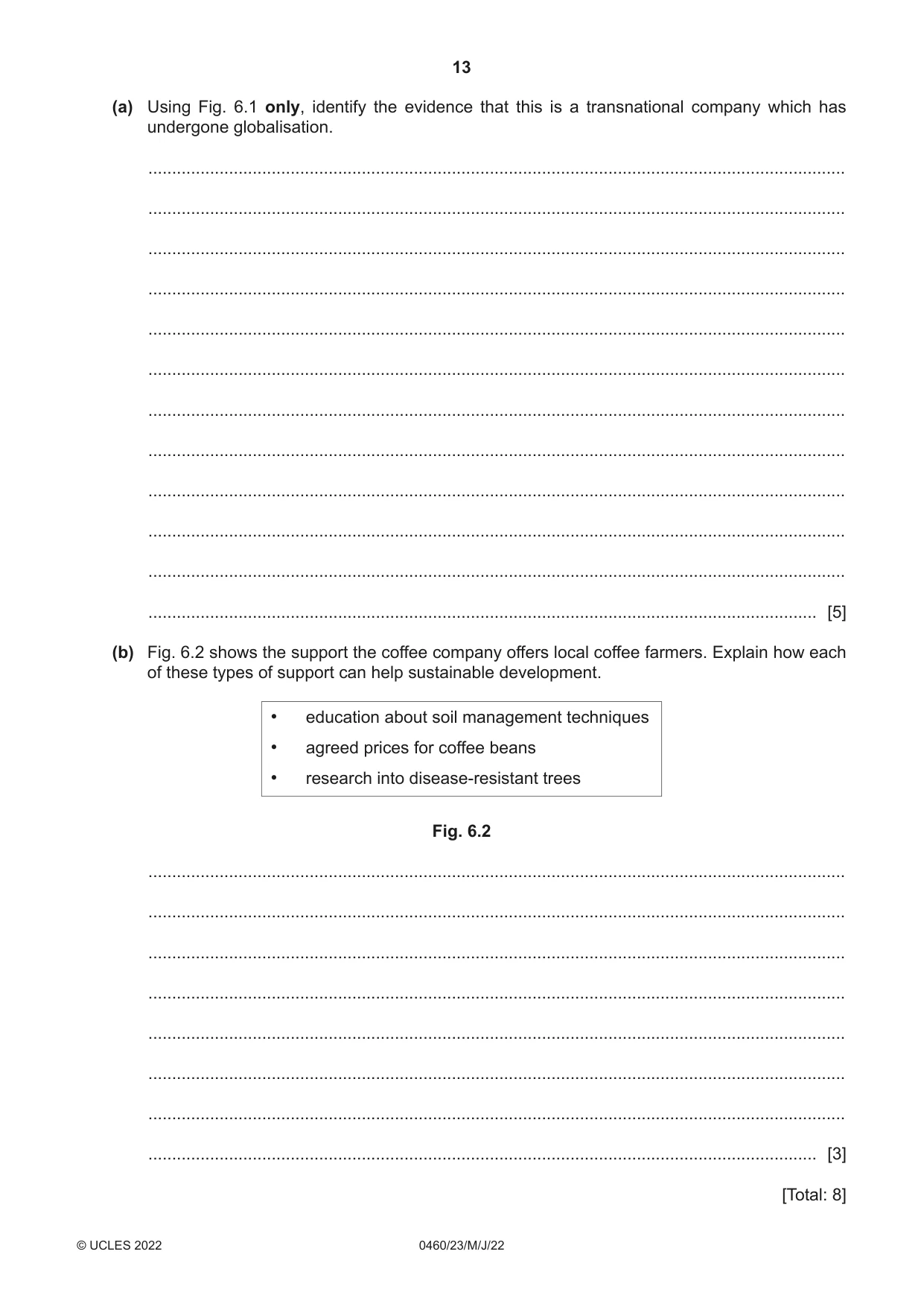 Cambridge IGCSE Geography 0460 2022 May/June Paper 2 · Variant 3 question paper, page 13 of 16