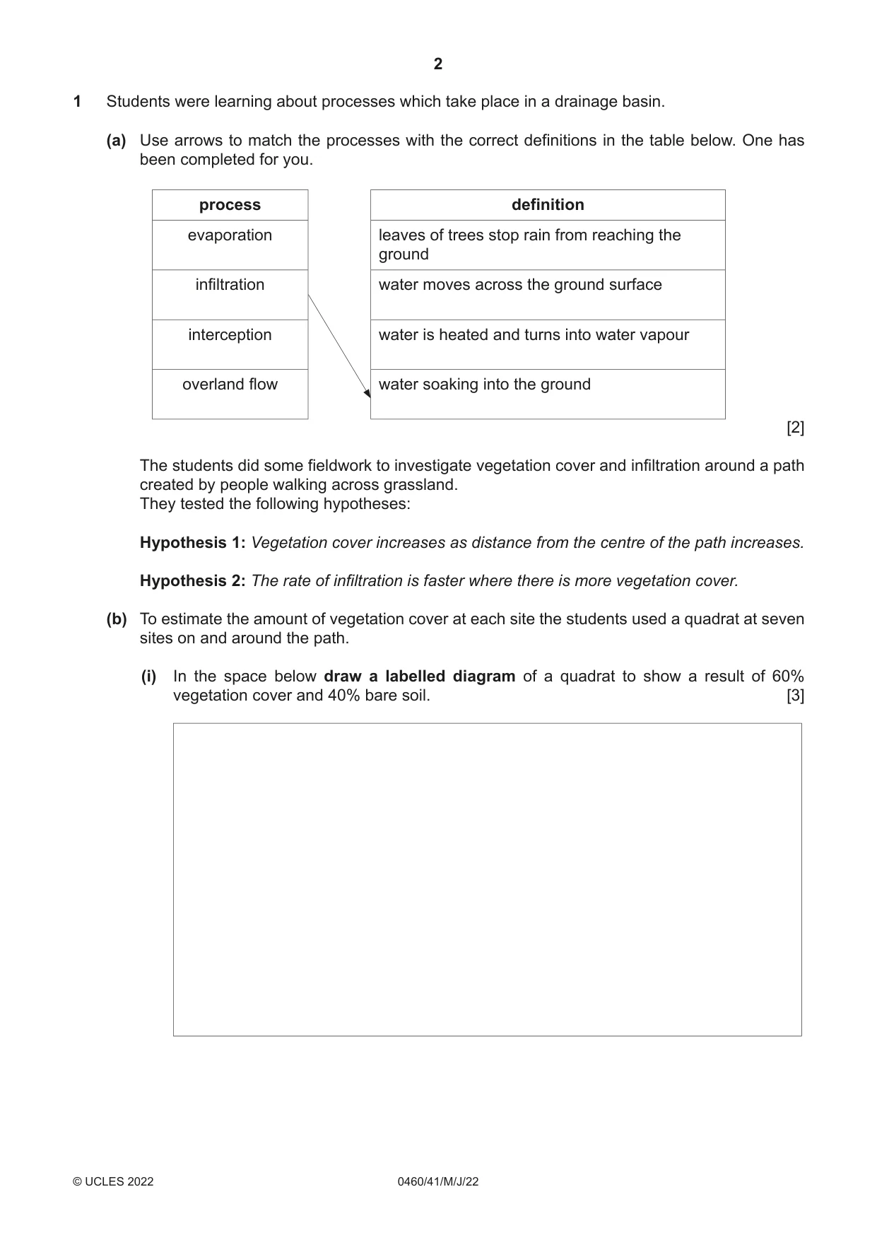 Cambridge IGCSE Geography 0460 2022 May/June Paper 4 · Variant 1 question paper, page 2 of 16