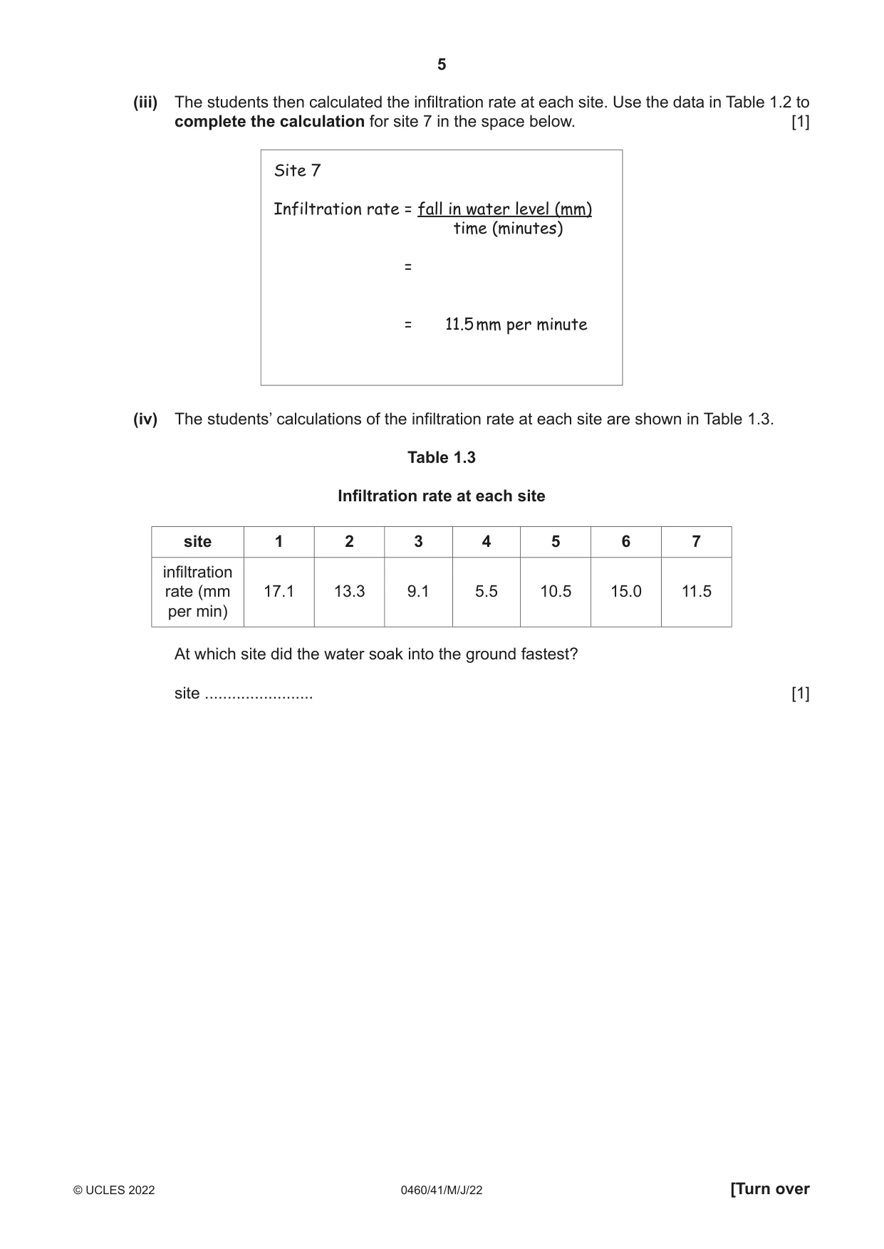 Cambridge IGCSE Geography 0460 2022 May/June Paper 4 · Variant 1 question paper, page 5 of 16