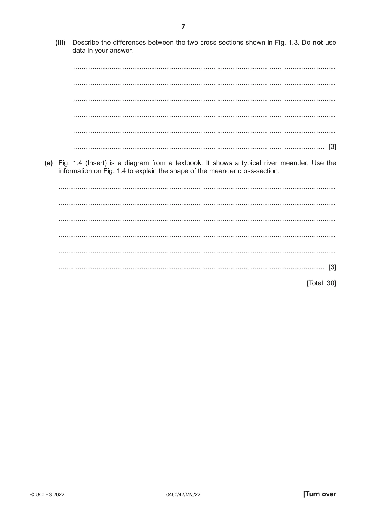 Cambridge IGCSE Geography 0460 2022 May/June Paper 4 · Variant 2 question paper, page 7 of 20