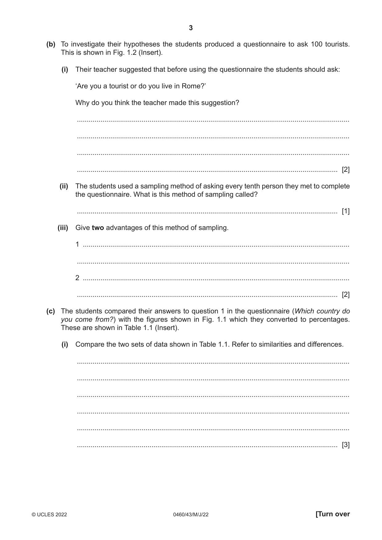 Cambridge IGCSE Geography 0460 2022 May/June Paper 4 · Variant 3 question paper, page 3 of 16