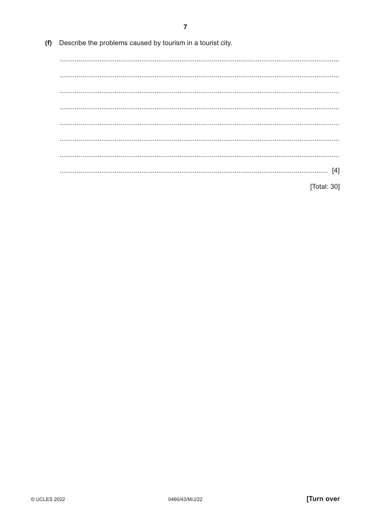 Cambridge IGCSE Geography 0460 2022 May/June Paper 4 · Variant 3 question paper, page 7 of 16
