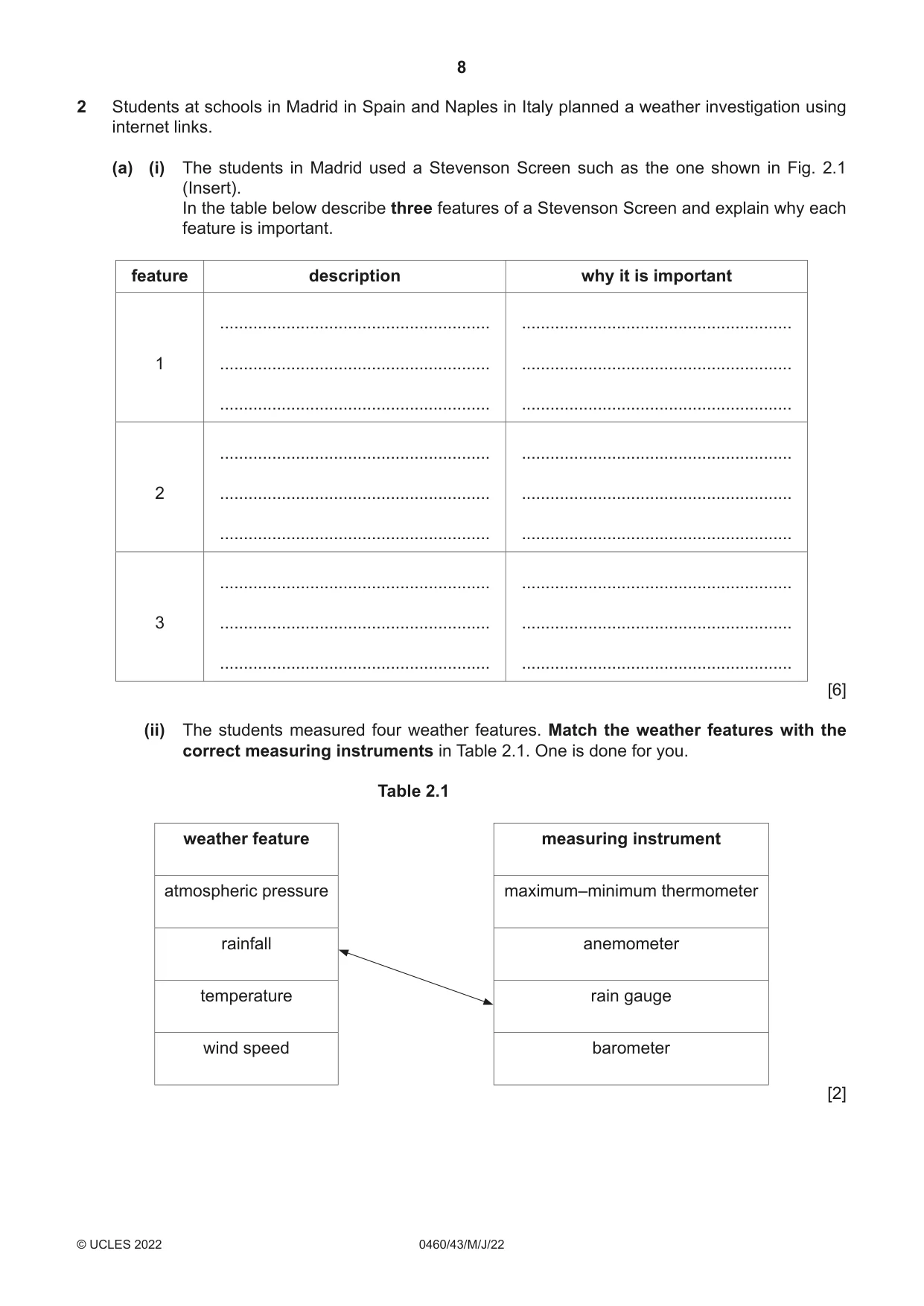 Cambridge IGCSE Geography 0460 2022 May/June Paper 4 · Variant 3 question paper, page 8 of 16