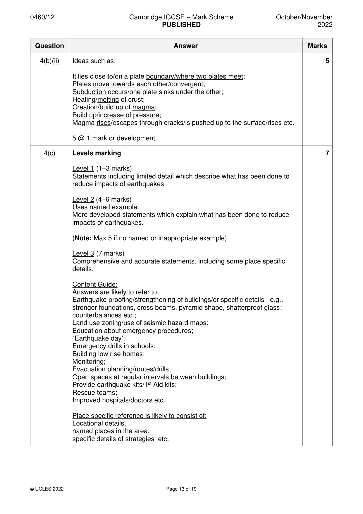 Mark scheme, page 13 of 19