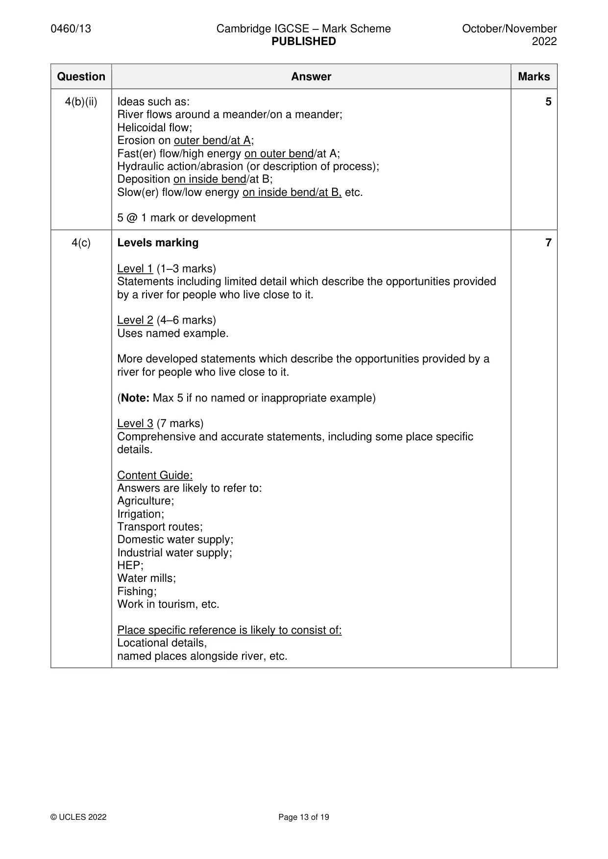 Mark scheme, page 13 of 19