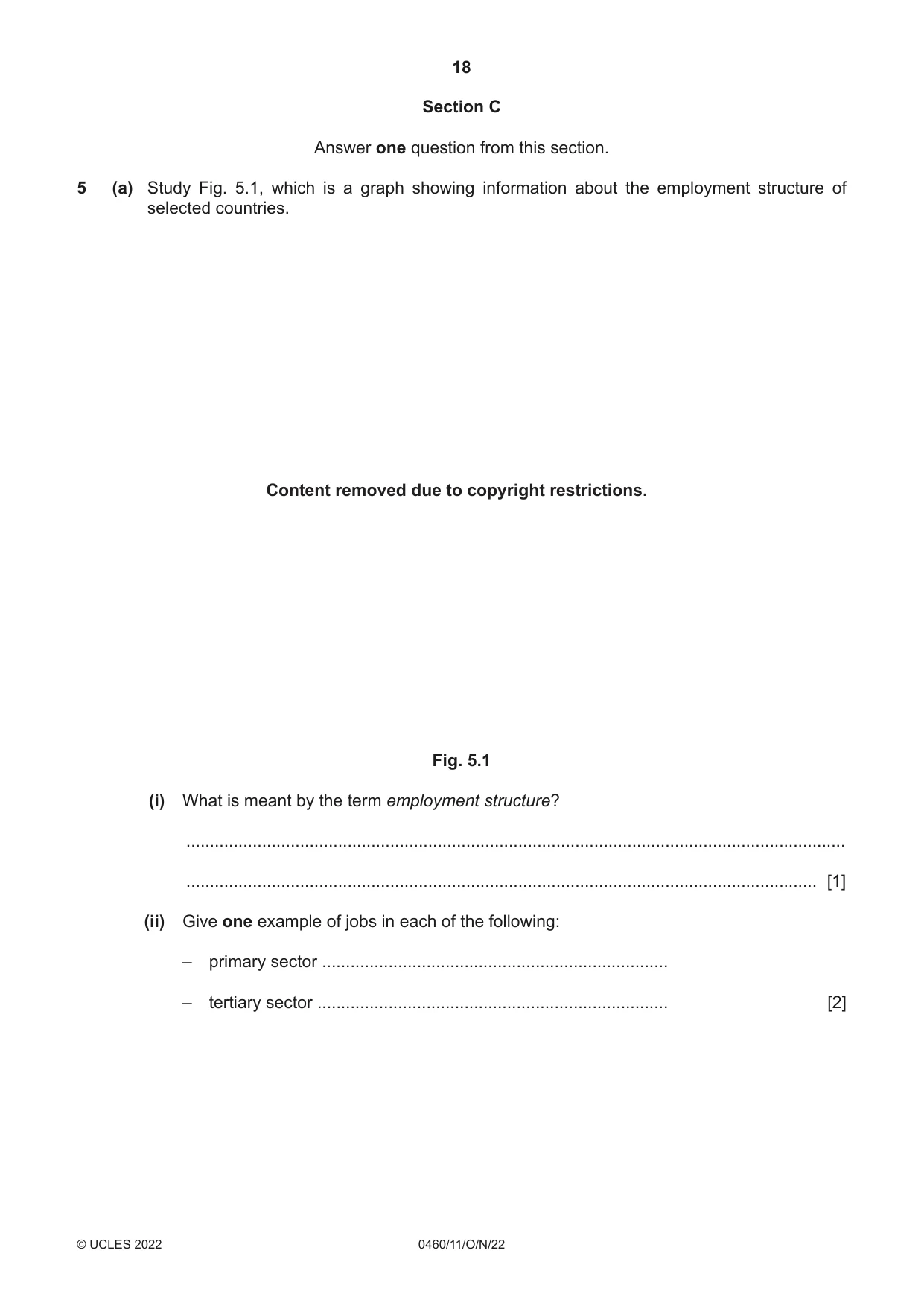 Cambridge IGCSE Geography 0460 2022 Oct/Nov Paper 1 · Variant 1 question paper, page 18 of 28