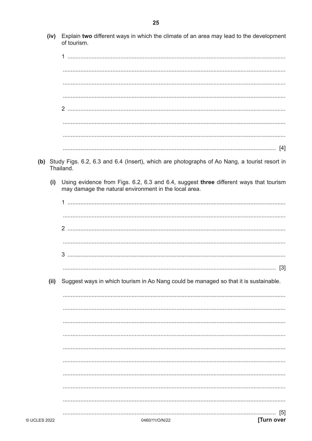 Cambridge IGCSE Geography 0460 2022 Oct/Nov Paper 1 · Variant 1 question paper, page 25 of 28