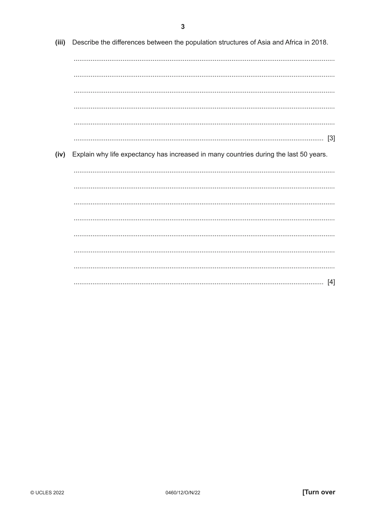 Cambridge IGCSE Geography 0460 2022 Oct/Nov Paper 1 · Variant 2 question paper, page 3 of 32