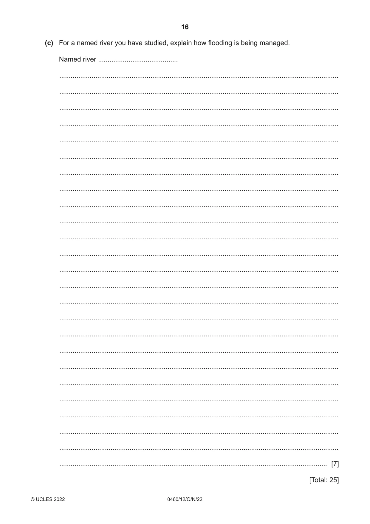 Cambridge IGCSE Geography 0460 2022 Oct/Nov Paper 1 · Variant 2 question paper, page 16 of 32