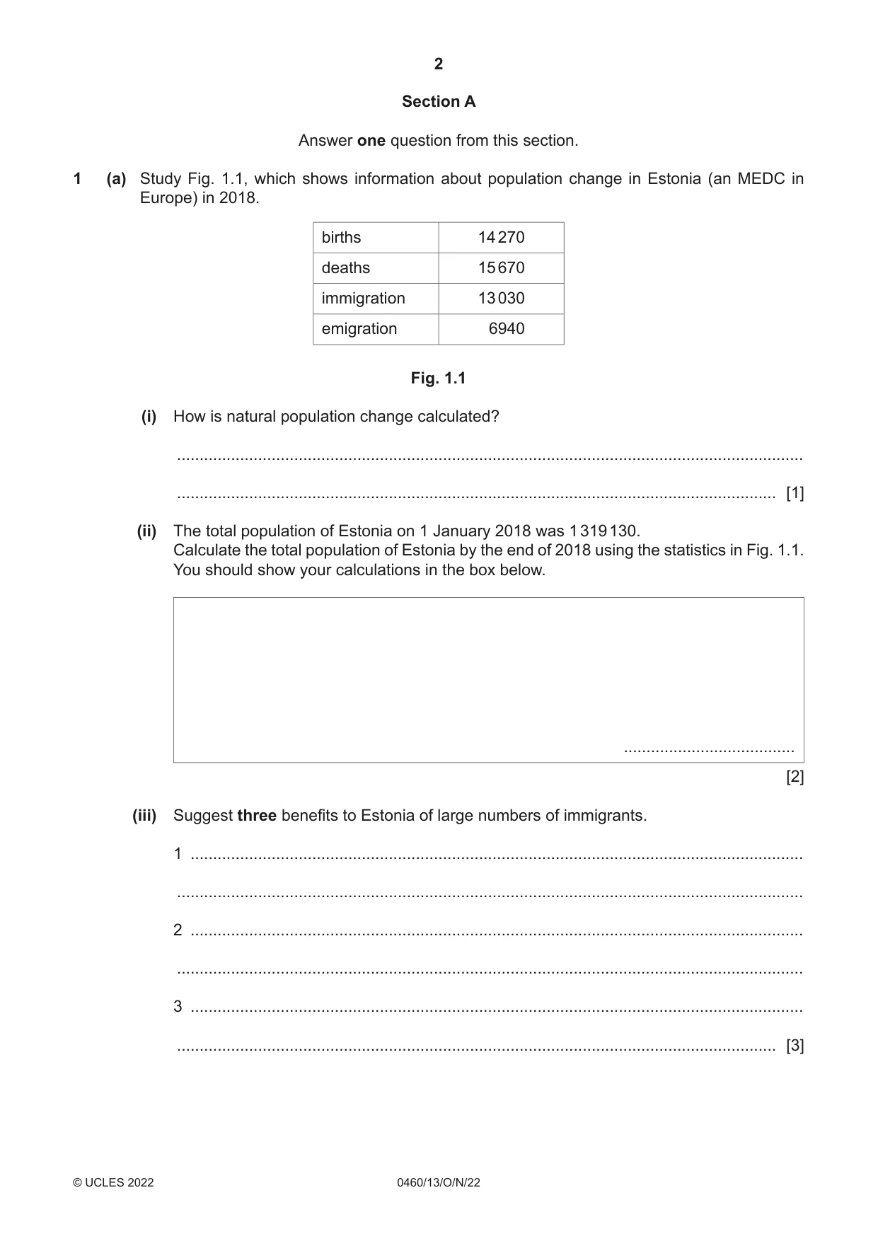 Cambridge IGCSE Geography 0460 2022 Oct/Nov Paper 1 · Variant 3 question paper, page 2 of 32