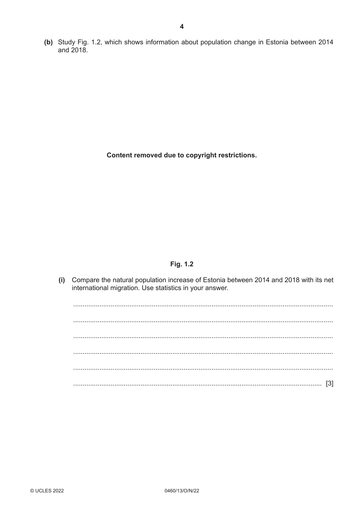 Cambridge IGCSE Geography 0460 2022 Oct/Nov Paper 1 · Variant 3 question paper, page 4 of 32